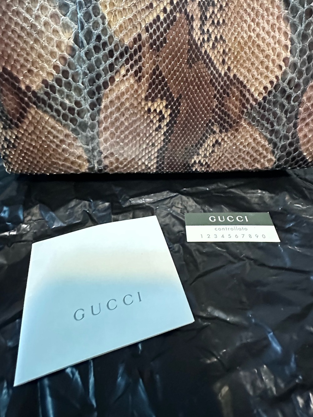 Gucci Python Bordeaux Leather Handbag Vintage - Picture 14 of 16